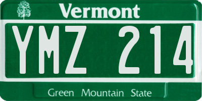 VT license plate YMZ214