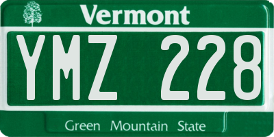 VT license plate YMZ228