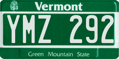 VT license plate YMZ292