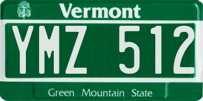 VT license plate YMZ512