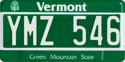VT license plate YMZ546