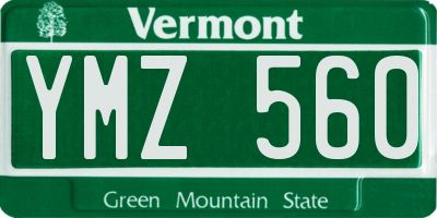 VT license plate YMZ560