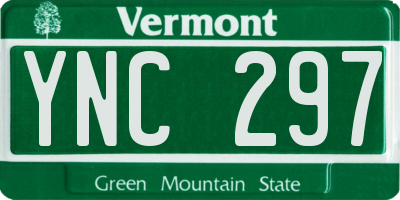 VT license plate YNC297