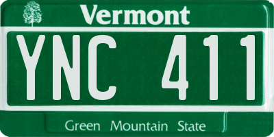 VT license plate YNC411
