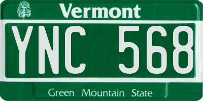 VT license plate YNC568