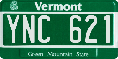 VT license plate YNC621