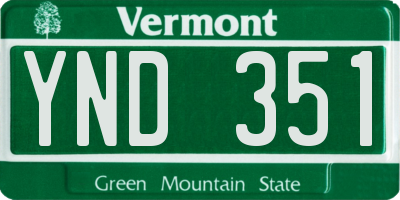 VT license plate YND351