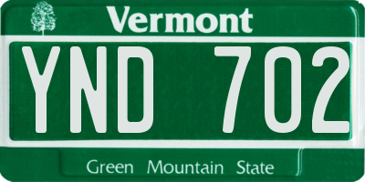 VT license plate YND702