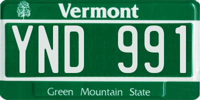 VT license plate YND991