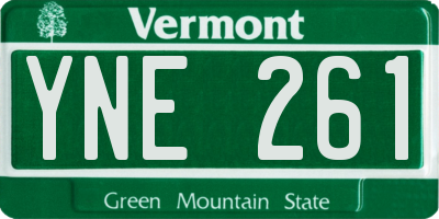 VT license plate YNE261