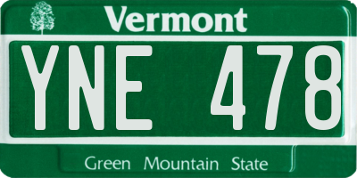 VT license plate YNE478