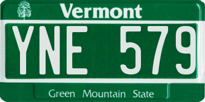 VT license plate YNE579
