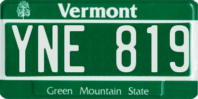 VT license plate YNE819