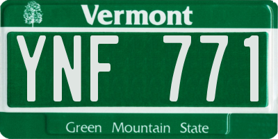 VT license plate YNF771