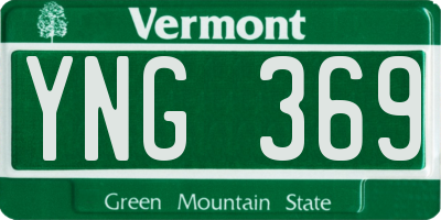 VT license plate YNG369