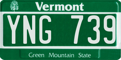 VT license plate YNG739