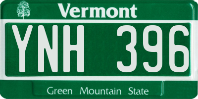 VT license plate YNH396