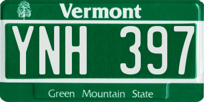 VT license plate YNH397