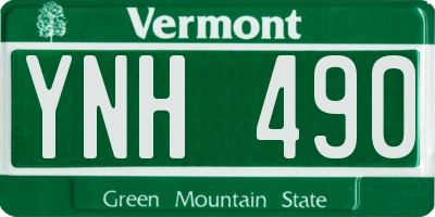 VT license plate YNH490