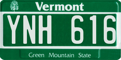 VT license plate YNH616