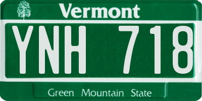 VT license plate YNH718