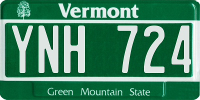VT license plate YNH724