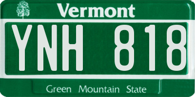 VT license plate YNH818