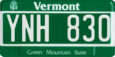 VT license plate YNH830