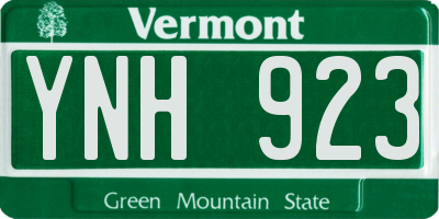 VT license plate YNH923