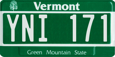 VT license plate YNI171
