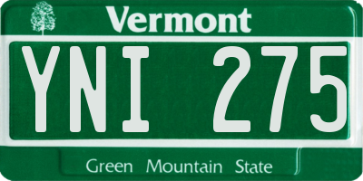 VT license plate YNI275
