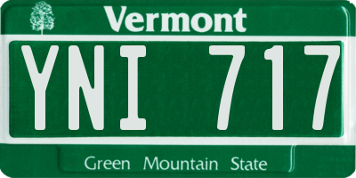 VT license plate YNI717