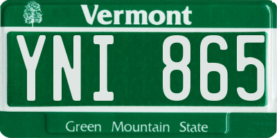 VT license plate YNI865