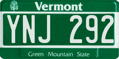 VT license plate YNJ292