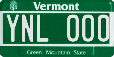 VT license plate YNL000