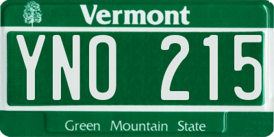 VT license plate YNO215