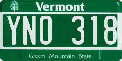 VT license plate YNO318