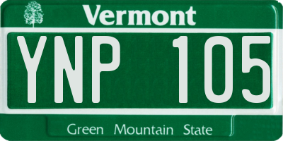 VT license plate YNP105