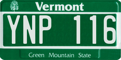VT license plate YNP116