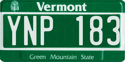VT license plate YNP183
