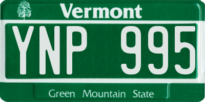 VT license plate YNP995