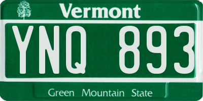VT license plate YNQ893