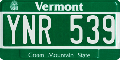 VT license plate YNR539