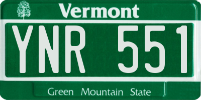 VT license plate YNR551