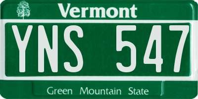 VT license plate YNS547