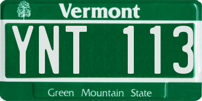 VT license plate YNT113