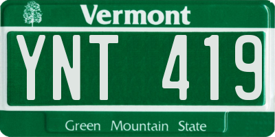 VT license plate YNT419