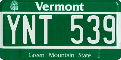 VT license plate YNT539
