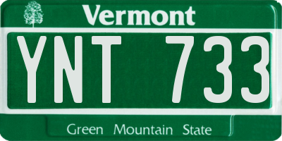 VT license plate YNT733
