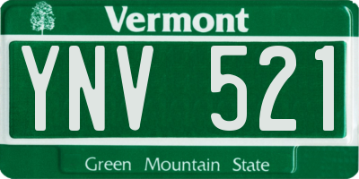 VT license plate YNV521